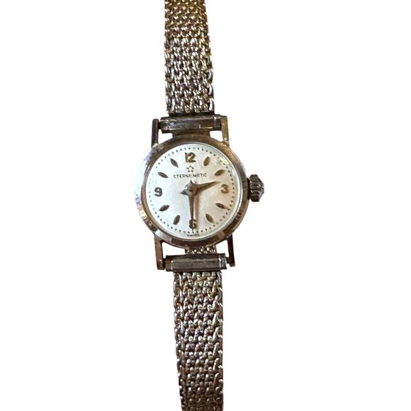Vintage Eternamatic Cocktail Watch Ladies Automatic 10KT GF White Gold WORKS main image 7
